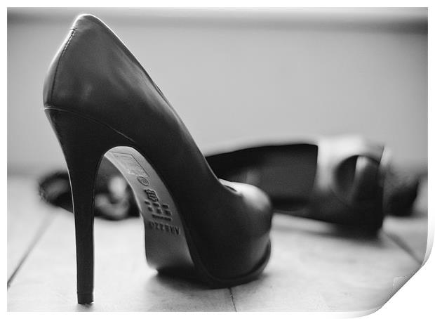 Sexy Black 7inch Heel Peep Toe Shoes Print by K. Appleseed.