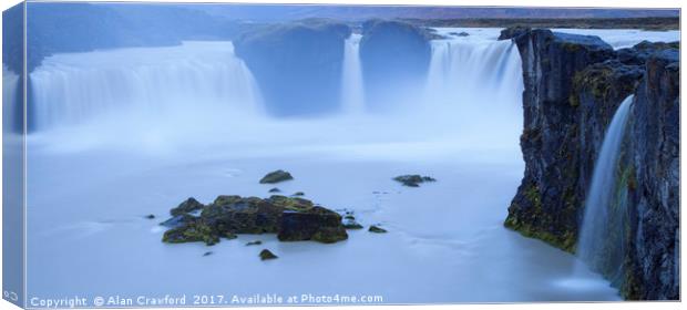 Godafoss Waterfall, Iceland Canvas Print by Alan Crawford