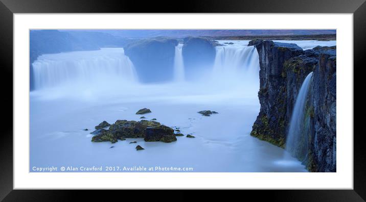 Godafoss Waterfall, Iceland Framed Mounted Print by Alan Crawford