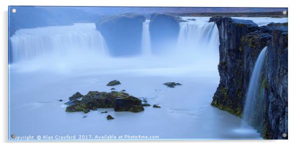 Godafoss Waterfall, Iceland Acrylic by Alan Crawford