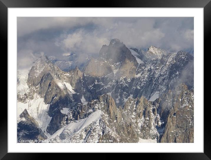 Mist and Light on the Aiguille du Midi Framed Mounted Print by Stephen Taylor