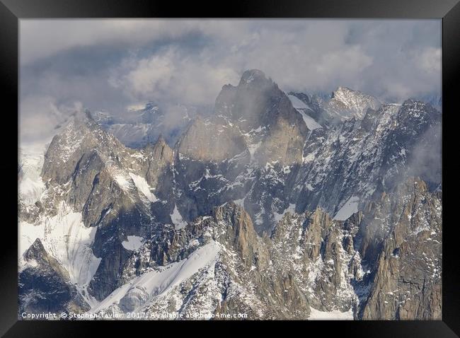 Mist and Light on the Aiguille du Midi Framed Print by Stephen Taylor