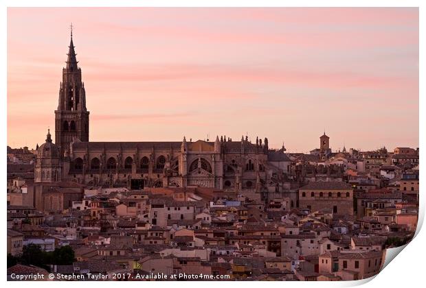 Sunset over Toledo Print by Stephen Taylor
