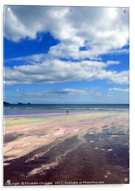 Rainbow beach Acrylic by Elizabeth Chisholm