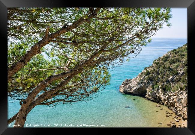 Mediterranean sea view Framed Print by Angela Bragato