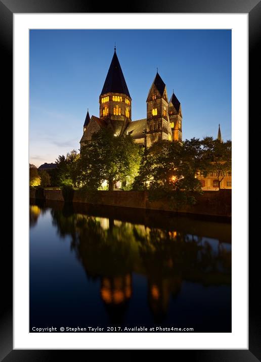 Temple Neuf de Metz Framed Mounted Print by Stephen Taylor