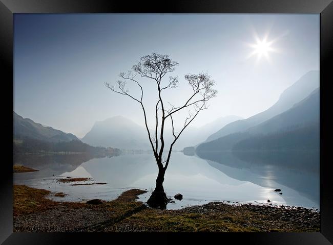 Morning mist on Buttermere Framed Print by Martin Lawrence