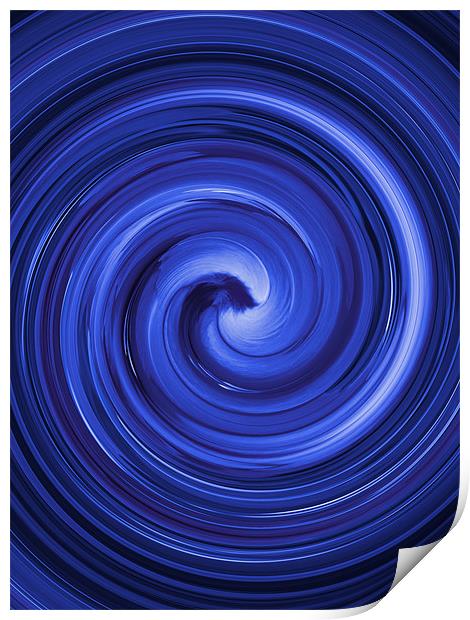 blue swirl Print by kelly Draper