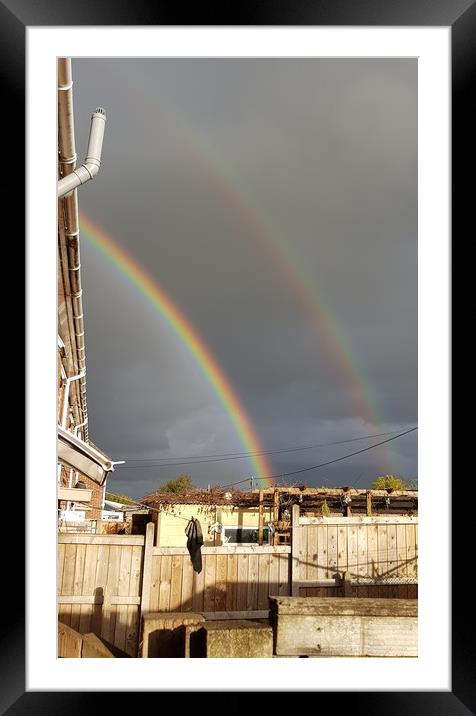 Double rainbow Framed Mounted Print by Raymond Partlett