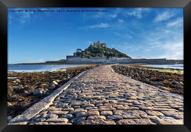 Causway to St Micheal's Mount  Framed Print by Peter Stephenson