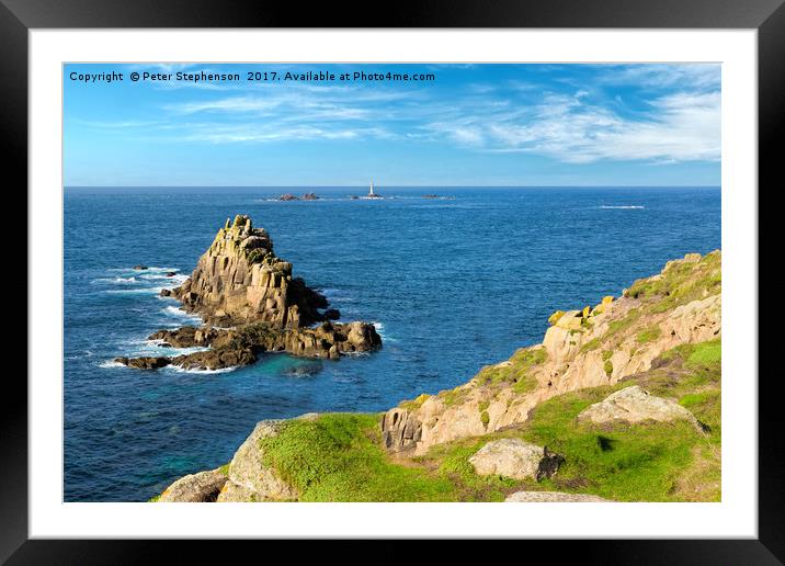 Lands End Cornwall on the Penwith Peninsula Framed Mounted Print by Peter Stephenson