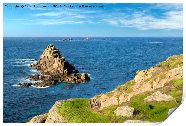 Lands End Cornwall on the Penwith Peninsula Print by Peter Stephenson