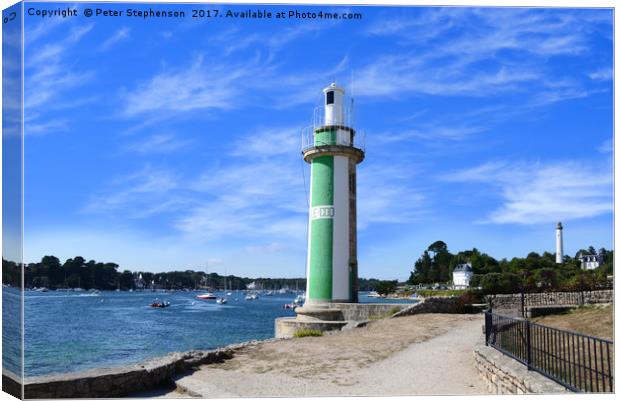 Le Coq Lighthouse,  Benodet Brittany               Canvas Print by Peter Stephenson