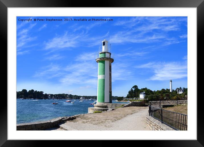 Le Coq Lighthouse,  Benodet Brittany               Framed Mounted Print by Peter Stephenson