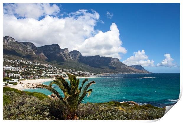 Camps Bay, South Africa Print by Hazel Wright