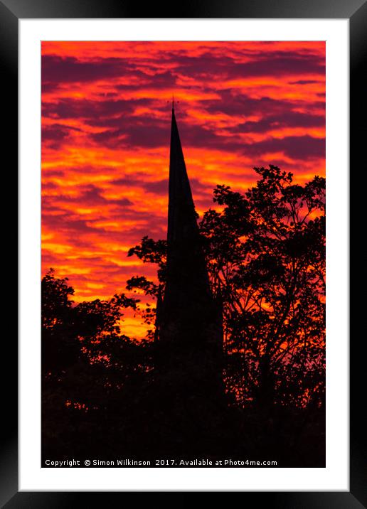 Fire in the Sky Framed Mounted Print by Simon Wilkinson