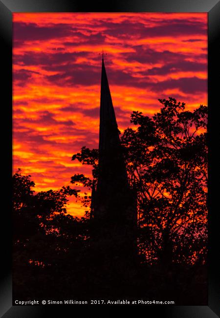 Fire in the Sky Framed Print by Simon Wilkinson