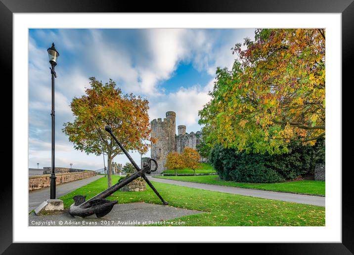Conwy Castle Autumn Framed Mounted Print by Adrian Evans