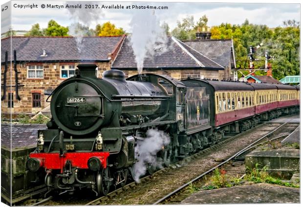 Steaming out of Grosmont Canvas Print by Martyn Arnold
