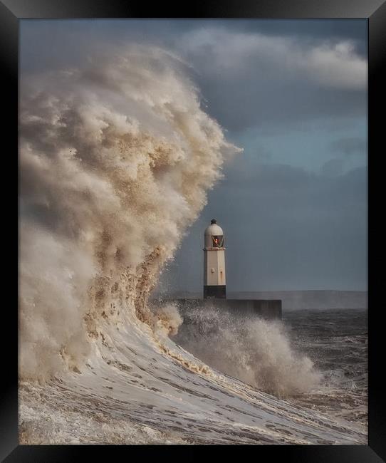 In the jaws of Hurricane Ophelia Framed Print by Leighton Collins
