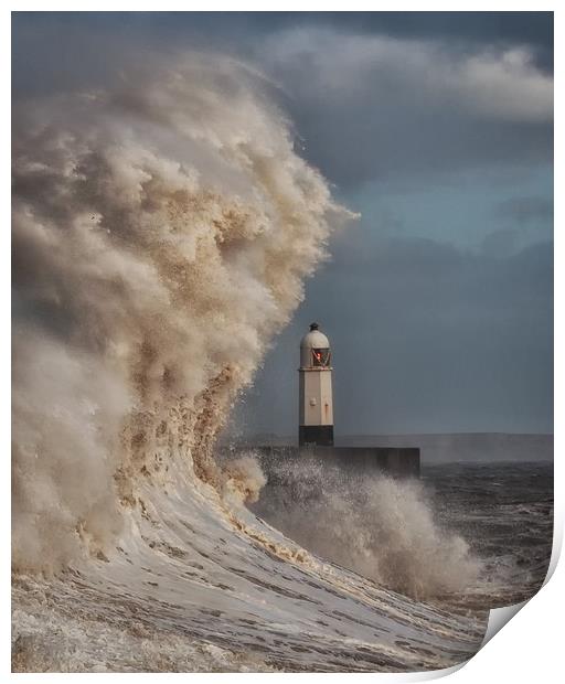 In the jaws of Hurricane Ophelia Print by Leighton Collins