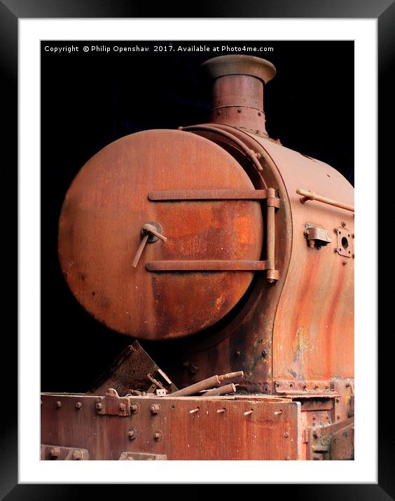 old rusting locomotive  Framed Mounted Print by Philip Openshaw