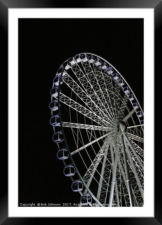 Carousel at night Framed Mounted Print by Bob Johnson