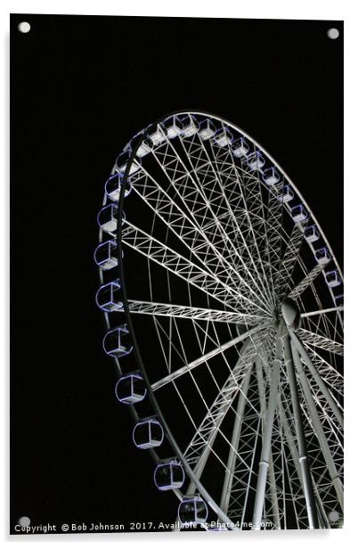 Carousel at night Acrylic by Bob Johnson