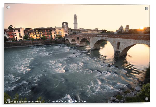 Roman Bridge - Verona Acrylic by Samantha Higgs
