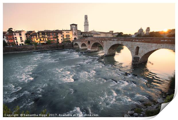 Roman Bridge - Verona Print by Samantha Higgs
