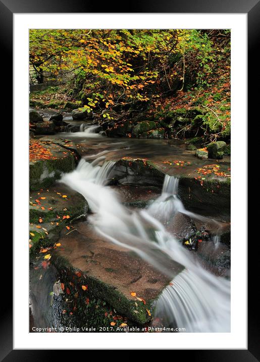 Clydach Gorge Waterfall in Autumn. Framed Mounted Print by Philip Veale