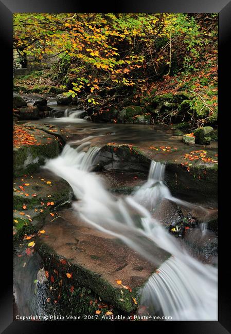 Clydach Gorge Waterfall in Autumn. Framed Print by Philip Veale