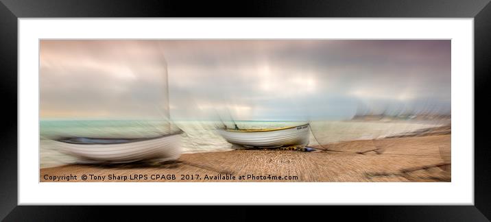 FISHING BOATS ON THE SHORE - WEST ST. LEONARDS ,HA Framed Mounted Print by Tony Sharp LRPS CPAGB