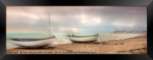 FISHING BOATS ON THE SHORE - WEST ST. LEONARDS ,HA Framed Print by Tony Sharp LRPS CPAGB