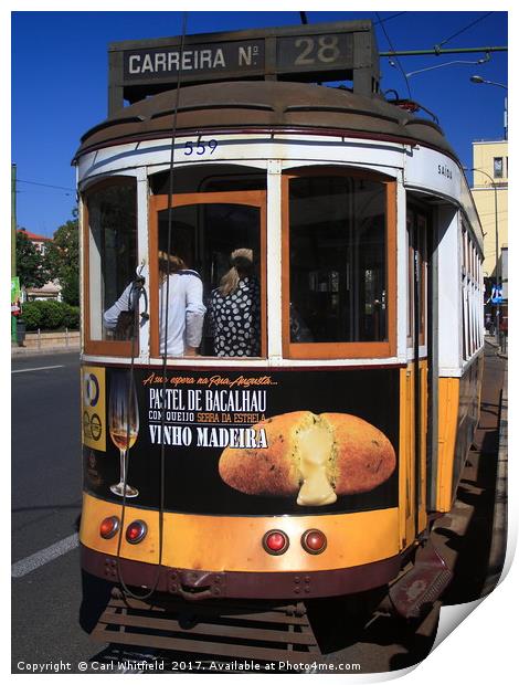Lisbon Number 28 Tram Print by Carl Whitfield