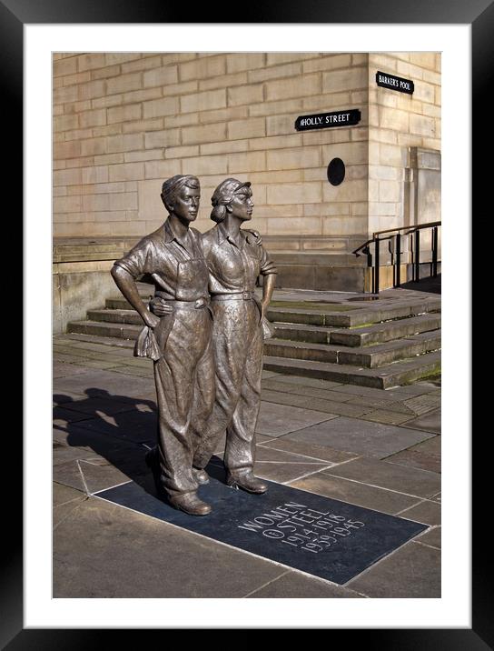 Women of Steel, Sheffield                       Framed Mounted Print by Darren Galpin