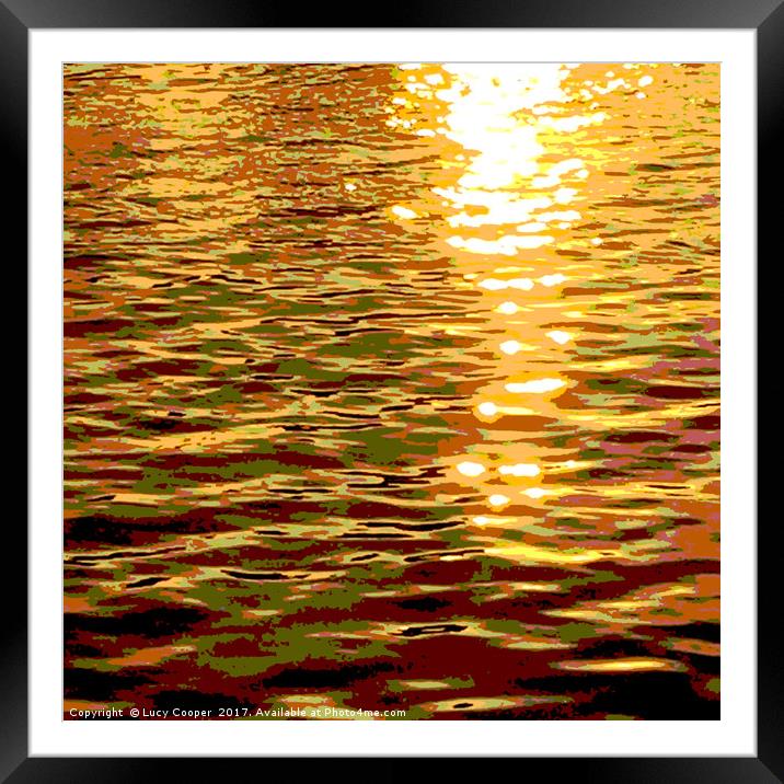 Golden Water Framed Mounted Print by Lucy Cooper