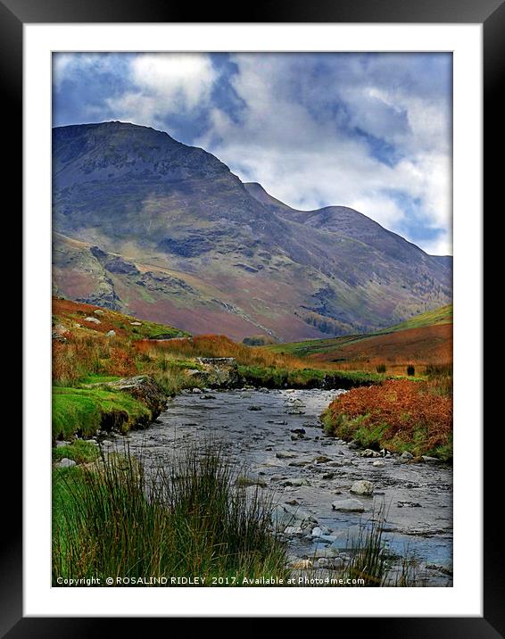 "Mountain stream" Framed Mounted Print by ROS RIDLEY