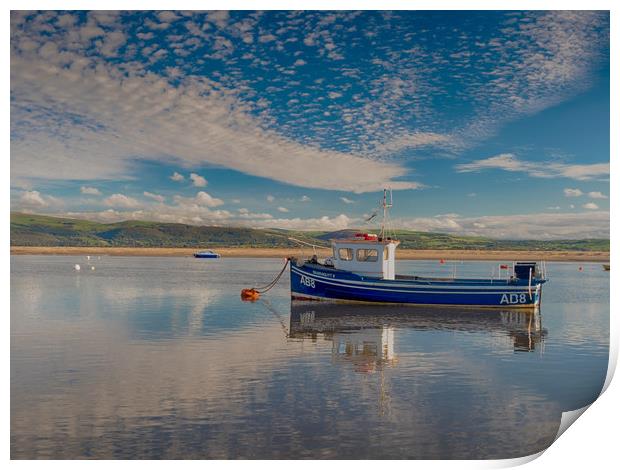Reflections on the Dyfi Estuary at Aberdovey. Print by Colin Allen