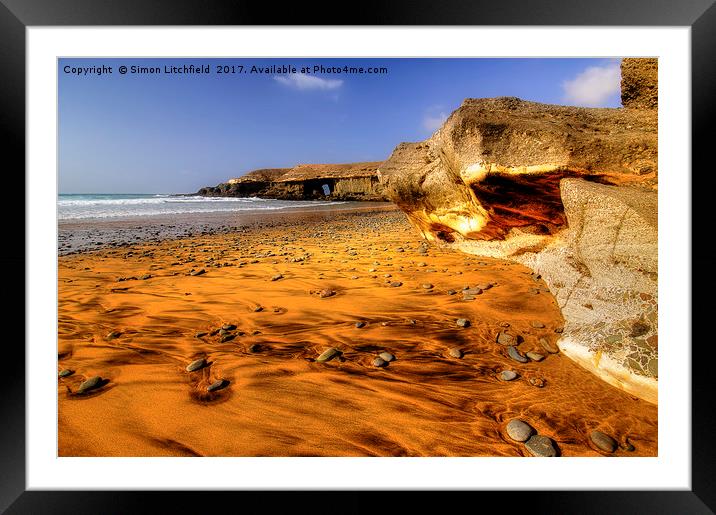 Fuerteventura Playa de Garcey Framed Mounted Print by Simon Litchfield