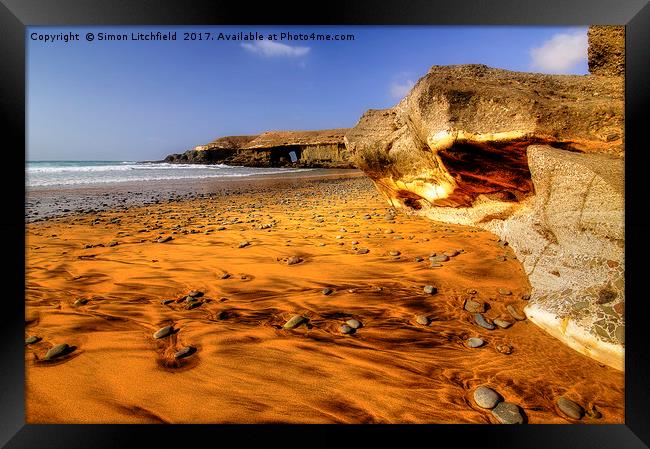 Fuerteventura Playa de Garcey Framed Print by Simon Litchfield