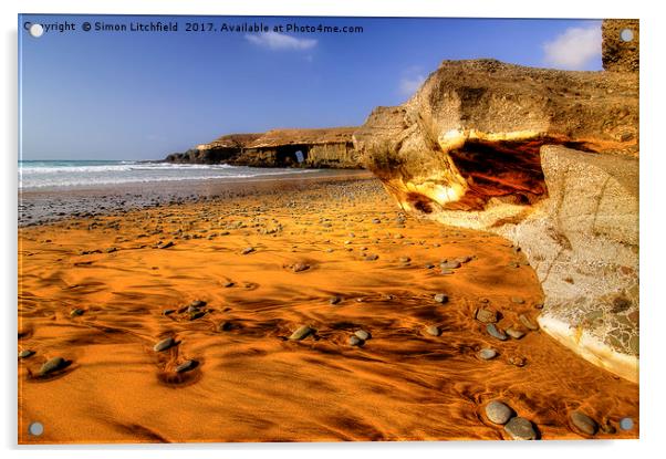 Fuerteventura Playa de Garcey Acrylic by Simon Litchfield