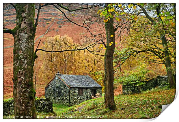 "Stone hideaway in the mountains" Print by ROS RIDLEY