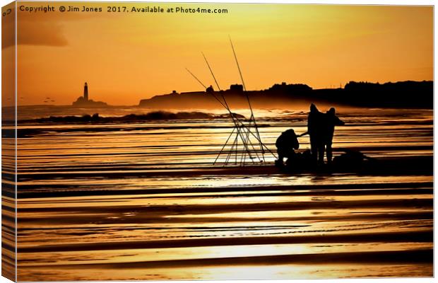 Fishermen at Sunrise Canvas Print by Jim Jones