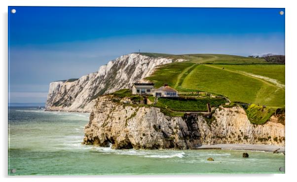 Fort Redoubt Freshwater Bay Isle Of Wight Acrylic by Wight Landscapes