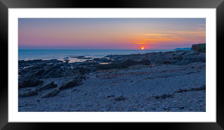 Wembury sunset-3 Framed Mounted Print by David Martin