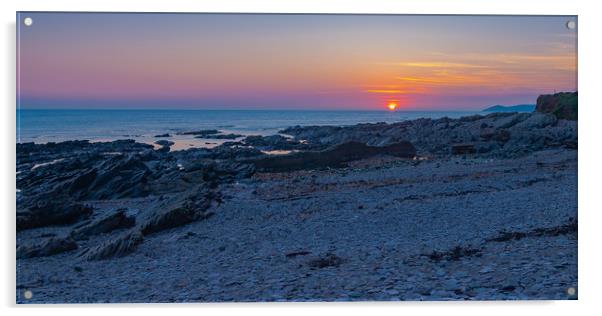 Wembury sunset-3 Acrylic by David Martin