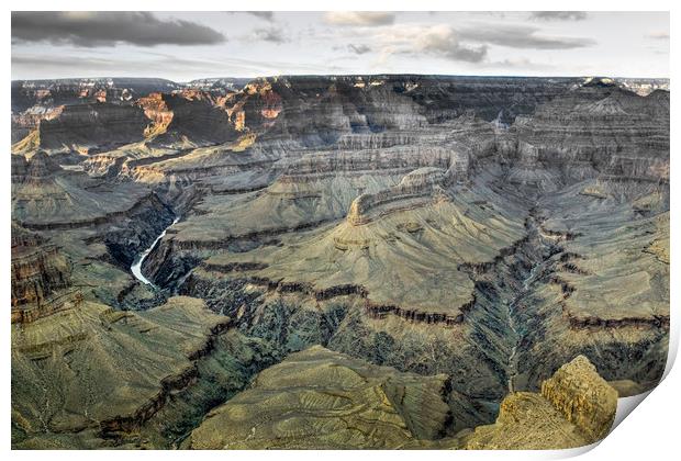 Grand Canyon in Winter as seen from Pima Point Print by Luc Novovitch