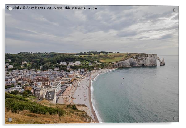 Etretat Cliffs, Normandie, France Acrylic by Andy Morton