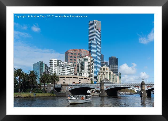 Melbourne Framed Mounted Print by Pauline Tims
